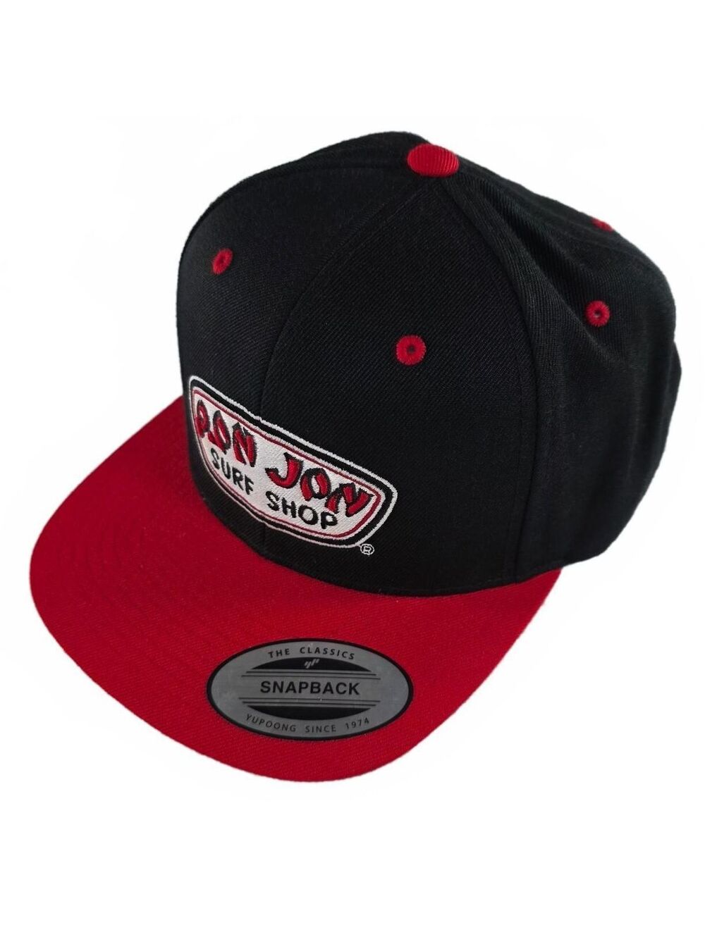 Ron Jon Surf Shop Snapback Hat Unisex Black Red Wool Acrylic Classic Streetwear